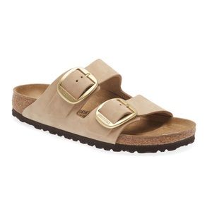 Birkenstock Big Buckle Sandal in Sand/Gold